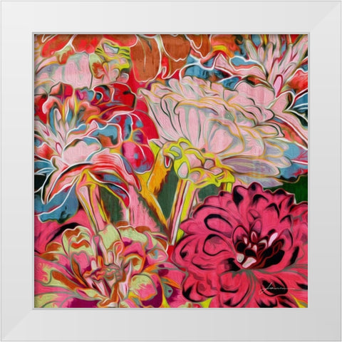 Spring Mix IV White Modern Wood Framed Art Print by Burghardt, James
