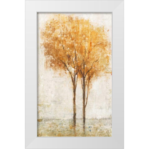 Falling Leaves II White Modern Wood Framed Art Print by OToole, Tim