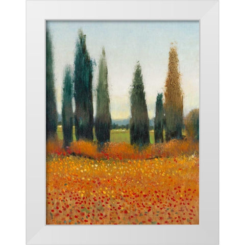 Cypress Trees I White Modern Wood Framed Art Print by OToole, Tim