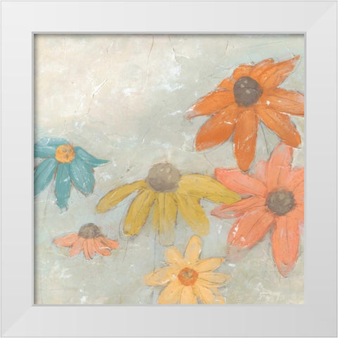Floral Fresco I White Modern Wood Framed Art Print by Vess, June Erica