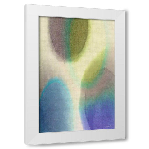 Overtone Blue I White Modern Wood Framed Art Print by Butler, John