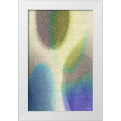 Overtone Blue I White Modern Wood Framed Art Print by Butler, John