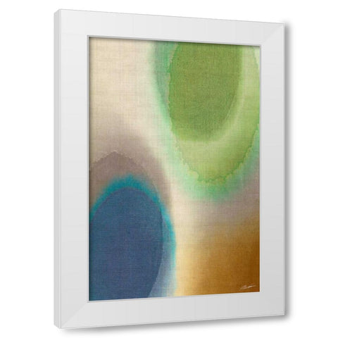Overtone Blue II White Modern Wood Framed Art Print by Butler, John