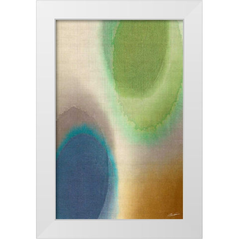 Overtone Blue II White Modern Wood Framed Art Print by Butler, John