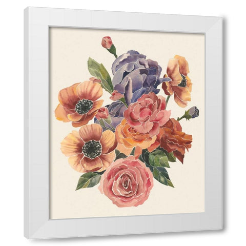 Stained Glass Posy I White Modern Wood Framed Art Print by Popp, Grace