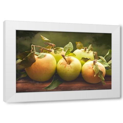 Jills Green Apples II White Modern Wood Framed Art Print by Perry, Rachel