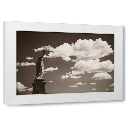 Liberty in the Clouds White Modern Wood Framed Art Print by Brooknam, John