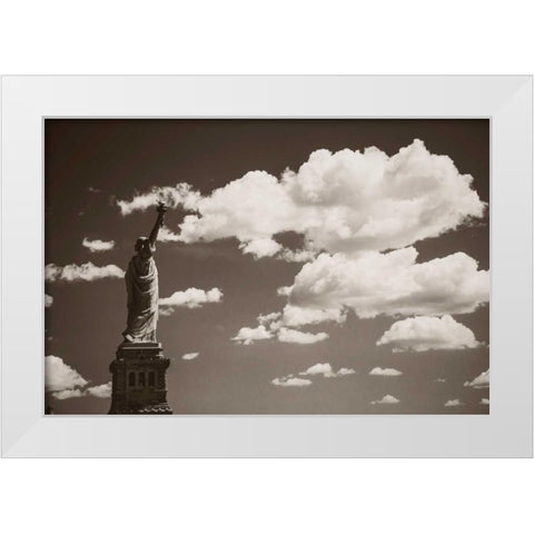 Liberty in the Clouds White Modern Wood Framed Art Print by Brooknam, John
