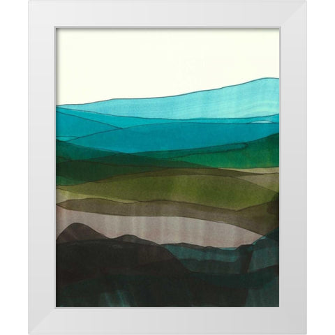 Blue Hills I White Modern Wood Framed Art Print by Fuchs, Jodi