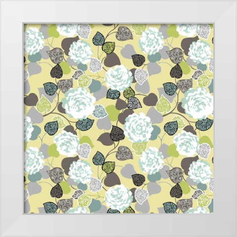 Floral Glamour II White Modern Wood Framed Art Print by Hoffman, Katia