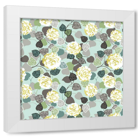 Floral Glamour III White Modern Wood Framed Art Print by Hoffman, Katia