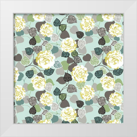 Floral Glamour III White Modern Wood Framed Art Print by Hoffman, Katia