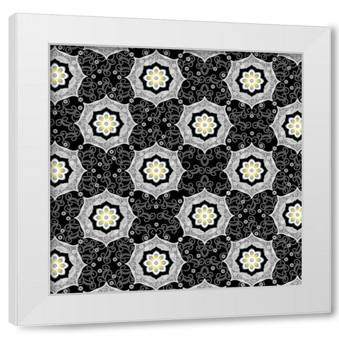 Glamour Medallions I White Modern Wood Framed Art Print by Hoffman, Katia