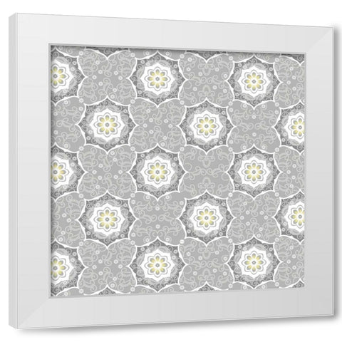 Glamour Medallions III White Modern Wood Framed Art Print by Hoffman, Katia