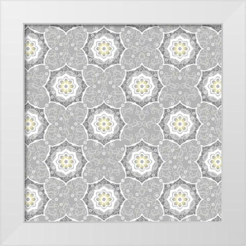 Glamour Medallions III White Modern Wood Framed Art Print by Hoffman, Katia