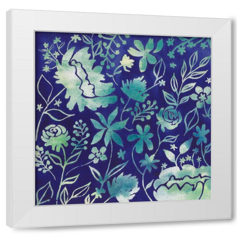 Indigo Batik I White Modern Wood Framed Art Print by Popp, Grace