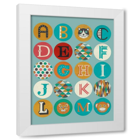 Luciens Alphabet I White Modern Wood Framed Art Print by Zarris, Chariklia