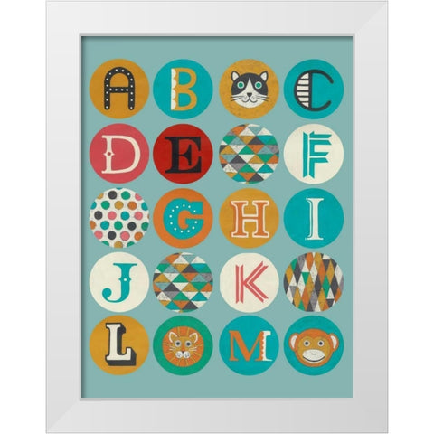 Luciens Alphabet I White Modern Wood Framed Art Print by Zarris, Chariklia