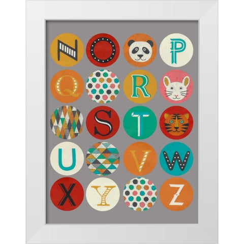 Luciens Alphabet II White Modern Wood Framed Art Print by Zarris, Chariklia