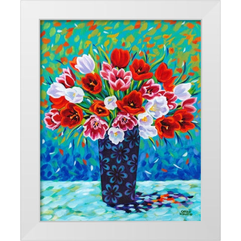 Bouquet Celebration I White Modern Wood Framed Art Print by Vitaletti, Carolee