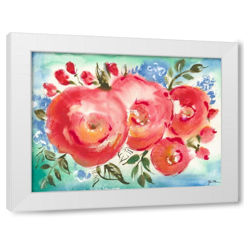 Bed of Roses I White Modern Wood Framed Art Print by Minasian, Julia