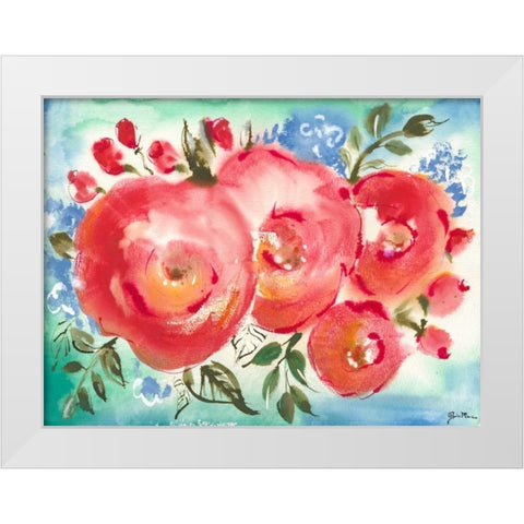 Bed of Roses I White Modern Wood Framed Art Print by Minasian, Julia
