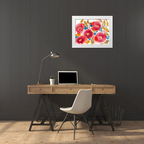 Bed of Roses III White Modern Wood Framed Art Print by Minasian, Julia
