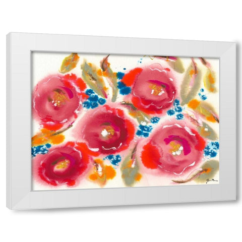 Bed of Roses III White Modern Wood Framed Art Print by Minasian, Julia