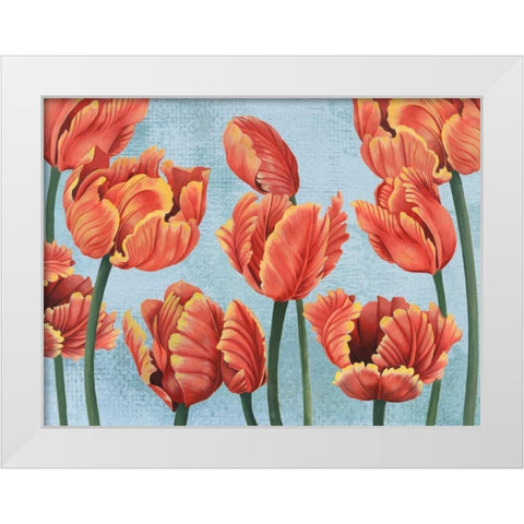 Ruby Tulips I White Modern Wood Framed Art Print by Popp, Grace