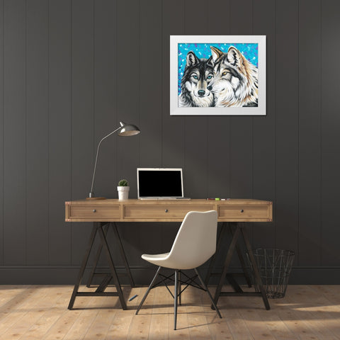 Grey Wolf I White Modern Wood Framed Art Print by Vitaletti, Carolee