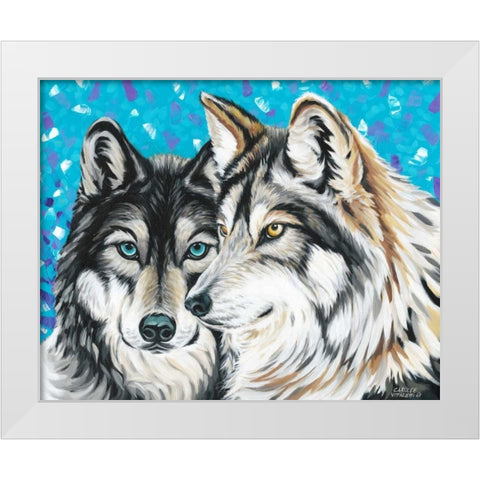Grey Wolf I White Modern Wood Framed Art Print by Vitaletti, Carolee