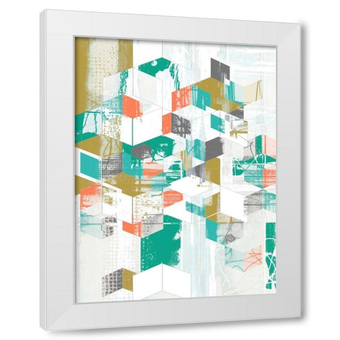 Box Grid II White Modern Wood Framed Art Print by Goldberger, Jennifer