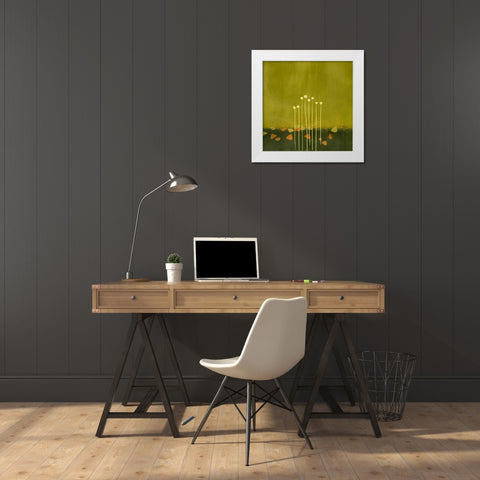 River Rocks II White Modern Wood Framed Art Print by Evelia Designs