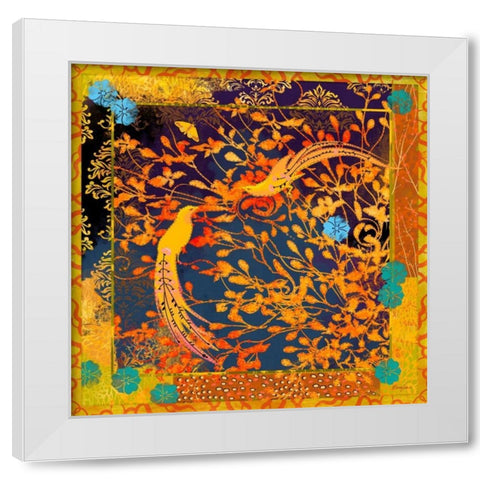 La Boheme Tapisserie I White Modern Wood Framed Art Print by Evelia Designs