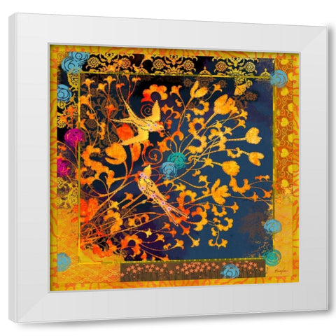 La Boheme Tapisserie II White Modern Wood Framed Art Print by Evelia Designs