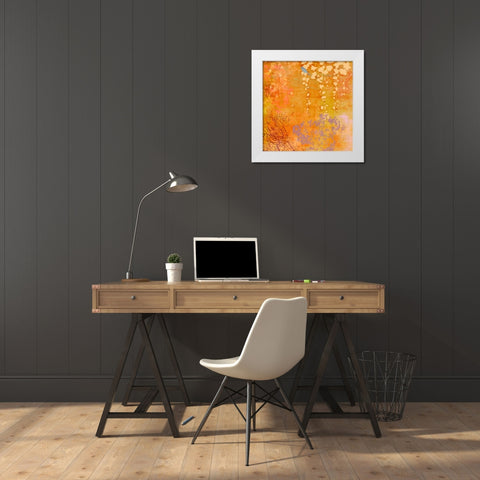 Ginger Fall III White Modern Wood Framed Art Print by Evelia Designs