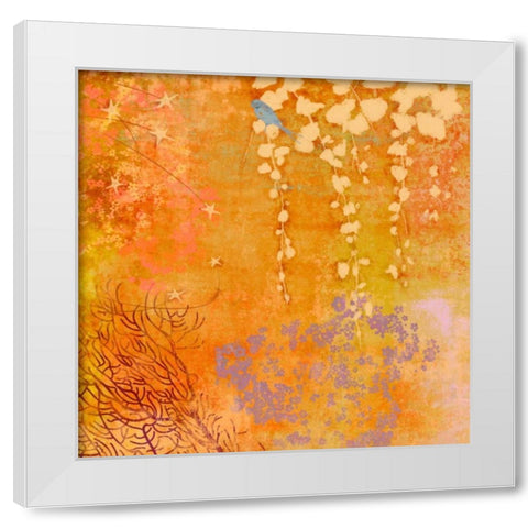 Ginger Fall III White Modern Wood Framed Art Print by Evelia Designs