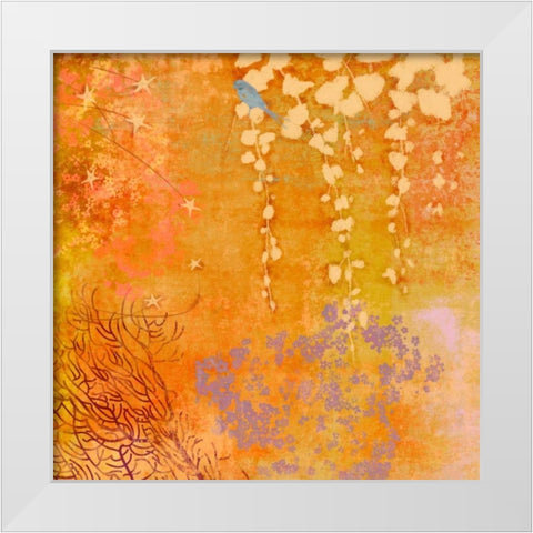 Ginger Fall III White Modern Wood Framed Art Print by Evelia Designs
