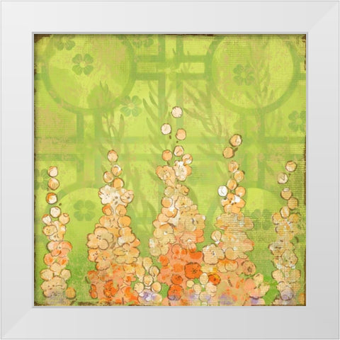 English Tea Garden I White Modern Wood Framed Art Print by Evelia Designs