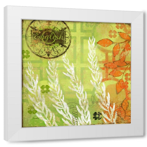 English Tea Garden II White Modern Wood Framed Art Print by Evelia Designs