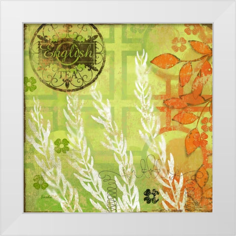 English Tea Garden II White Modern Wood Framed Art Print by Evelia Designs