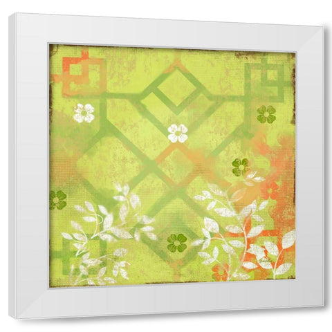 English Tea Garden III White Modern Wood Framed Art Print by Evelia Designs
