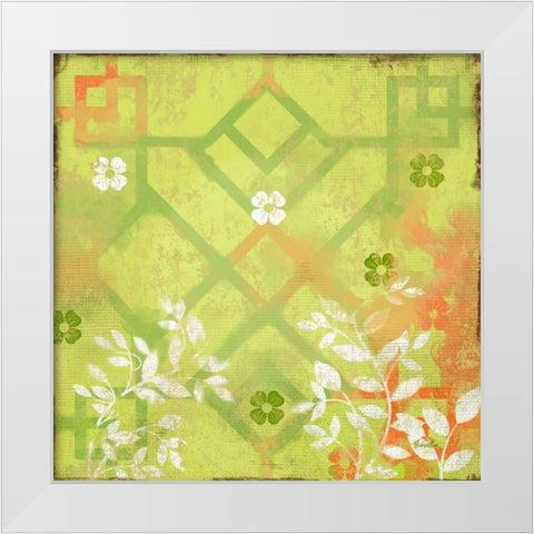 English Tea Garden III White Modern Wood Framed Art Print by Evelia Designs