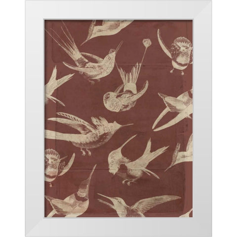 Bird Pattern VI White Modern Wood Framed Art Print by Goldberger, Jennifer