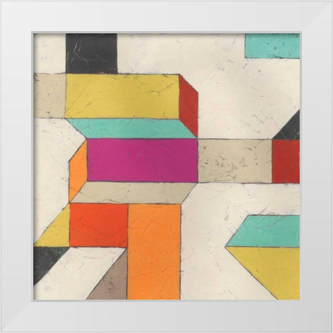 Tessellate I White Modern Wood Framed Art Print by Vess, June Erica