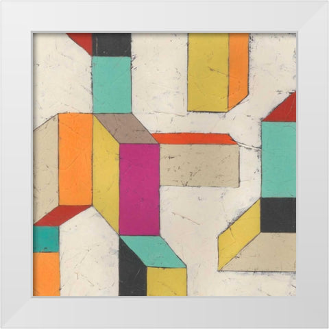 Tessellate III White Modern Wood Framed Art Print by Vess, June Erica