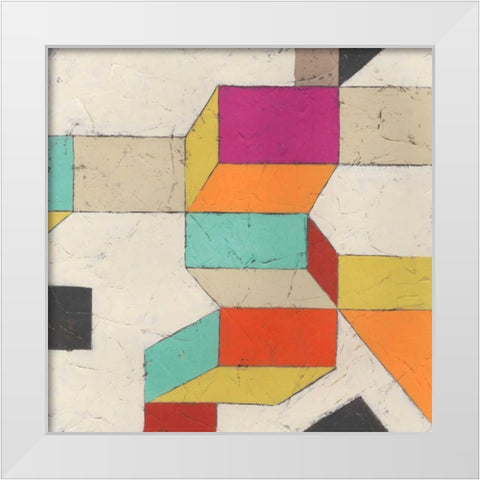 Tessellate IV White Modern Wood Framed Art Print by Vess, June Erica