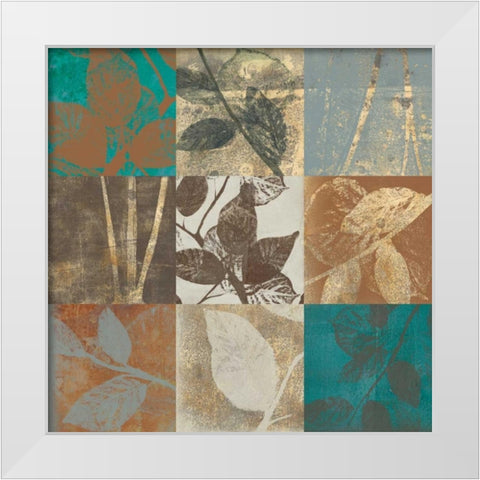 Nutmeg and Teal White Modern Wood Framed Art Print by Goldberger, Jennifer