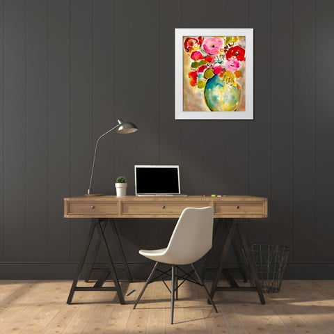 Pastel Vase II White Modern Wood Framed Art Print by Minasian, Julia