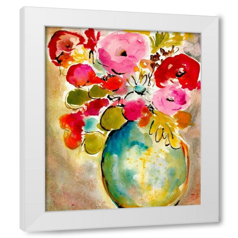 Pastel Vase II White Modern Wood Framed Art Print by Minasian, Julia